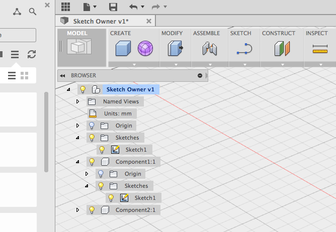 Changing the ownership of your first sketch